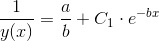 \frac{1}{y(x)}=\frac{a}{b}+C_1\cdot e^{-bx}