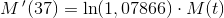 M{\, }'(37)=\ln(1,07866)\cdot M(t)
