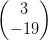 \begin{pmatrix} 3\\-19 \end{pmatrix}
