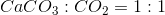 CaCO_3:CO_2=1:1
