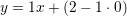 \small y=1x+(2-1\cdot 0)
