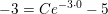 \small -3=Ce^{-3\cdot 0}-5