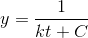 y=\frac{1}{kt+C}