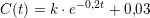 \small C(t)=k\cdot e^{-0{,}2t}+0{,}03