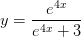 y=\frac{e^{4x}}{e^{4x}+3}