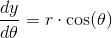 \frac{dy}{d\theta }=r\cdot \cos(\theta )