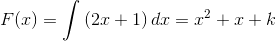F(x)=\int \left (2x+1 \right )dx=x^2+x+k