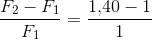 \frac{F_{2}-F_1}{F_1}= \frac{1{,}40-1}{1}