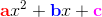 \mathbf{\color{Red} a}x^2+\mathbf{\color{Blue} b}x+\mathbf{\color{Magenta} c}
