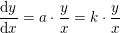 \small \small \frac{\mathrm{d} y}{\mathrm{d} x}=a\cdot \frac{y}{x}=k\cdot \frac{y}{x}