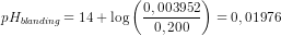 pH_{blanding}=14+\log\left ( \frac{0,003952}{0,200} \right )=0,01976