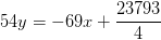 54y=-69x+\frac{23793}{4}