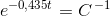 e^{-0,435 t}=C^{\, -1}