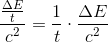 \frac{\frac{\Delta E}{t}}{c^2}=\frac{1}{t}\cdot \frac{\Delta E}{c^2}