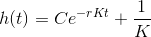 h(t)=Ce^{-rKt}+\frac{1}{K}