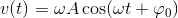 v(t)=\omega A\cos(\omega t+\varphi _0)
