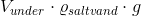 V_{under}\cdot \varrho _{saltvand}\cdot g