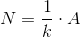 N=\frac{1}{k }\cdot A