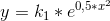 y=k_1*e^{0,5*x^2}