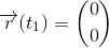 \overrightarrow{r}(t_{1})=\binom{0}{0}