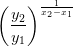 \left ( \frac{y_2}{y_1} \right )^{\frac{1}{x_2-x_1}}