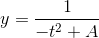 y=\frac{1}{-t^2+A}