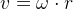 v=\omega \cdot r