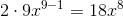 2\cdot 9x^{9-1}=18x^{8}