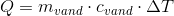 Q=m_{vand}\cdot c_{vand}\cdot \Delta T