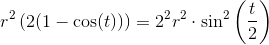 r^2\left ( 2(1-\cos(t)) \right )=2^2r^2 \cdot \sin^2\left ( \frac{t}{2} \right )