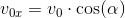 v_{0x}=v_0\cdot \cos(\alpha )