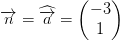 \overrightarrow{n}=\widehat{\overrightarrow{a}}=\begin{pmatrix} -3\\1 \end{pmatrix}