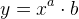 y= x^a\cdot b