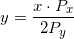 \small y=\frac{x\cdot P_x}{2P_y}