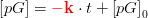 \left [ pG \right ]=\mathbf {\color{Red} -k}\cdot t+\left [ pG \right ]_0