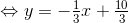 \Leftrightarrow y=-\tfrac{1}{3}x+\tfrac{10}{3}