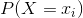 P(X=x_i)