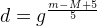d=g^{\frac{m-M+5}{5}}