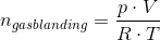 n_{gasblanding}=\frac{p\cdot V}{R\cdot T}