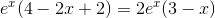 e^x(4-2x+2)=2e^x(3-x)