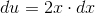 du = 2x \cdot dx