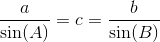 \frac{a}{\sin(A)}=c=\frac{b}{\sin(B)}