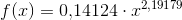 f(x)=0{,}14124\cdot x^{2{,}19179}