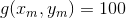 g(x_m,y_m) = 100
