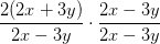\frac{2(2x+3y)}{2x-3y}\cdot \frac{2x-3y}{2x-3y}