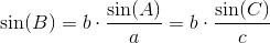 \sin(B)=b\cdot \frac{\sin(A)}{a}=b\cdot \frac{\sin(C)}{c}