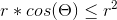 r*cos(\Theta) \leq r^2