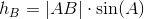 h_B=|AB|\cdot\sin(A)
