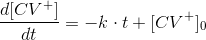 \frac{d[CV^+]}{dt}=-k\cdot t+[CV^+]_0