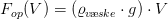 F_{op}(V)=\left (\varrho _{v\! \ae ske}\cdot g \right )\cdot V